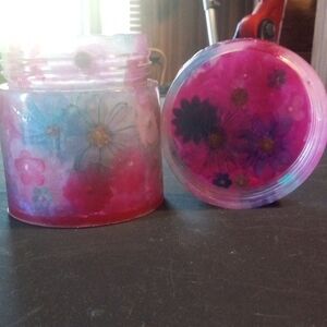 Floral Pink and Purple Decorative Jar